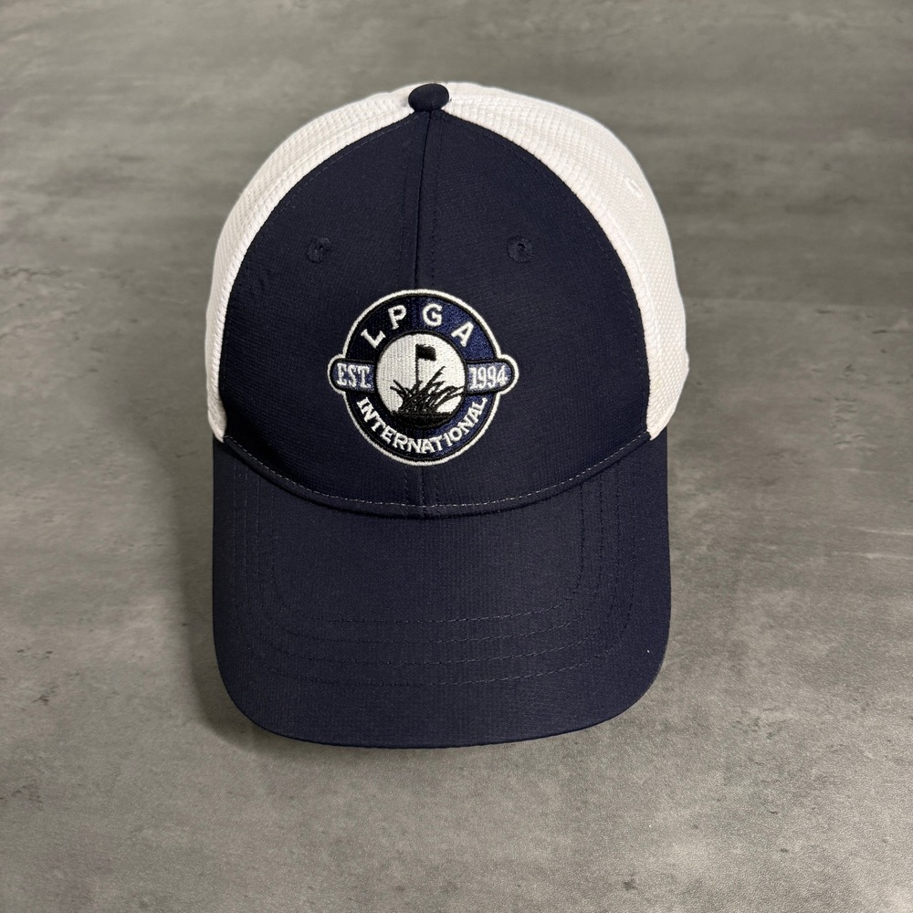 Ahead LPGA International Hat Mens L/XL Navy Blue White Daytona Beach Florida Cap